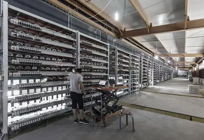 A mining rig in operation