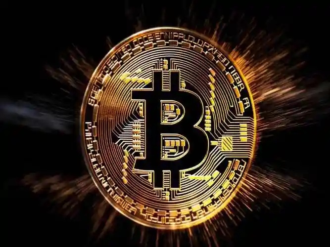 A vibrant illustration of Bitcoin mining rigs in action, highlighting the intense computational processes that drive BTC gains